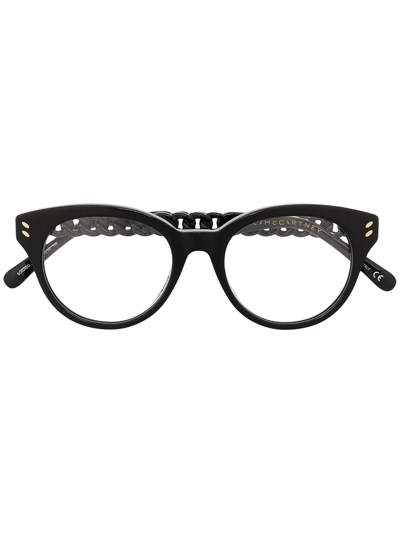CHAIN-EFFECT ROUND FRAME GLASSES