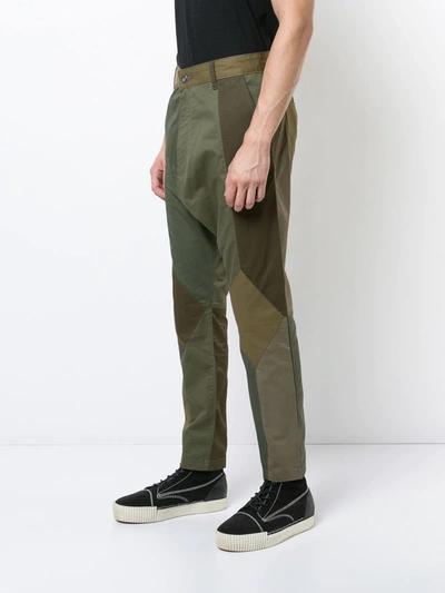 Shop Mostly Heard Rarely Seen Twill Drop Crotch Pants In Green