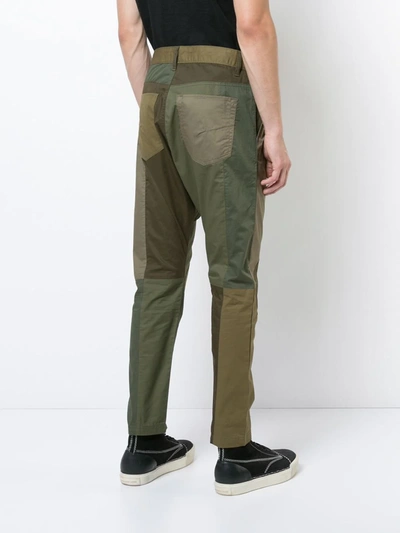 Shop Mostly Heard Rarely Seen Twill Drop Crotch Pants In Green