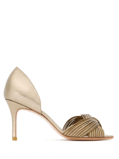 Shop Sarah Chofakian Colagem Peep Toe Pumps In Gold