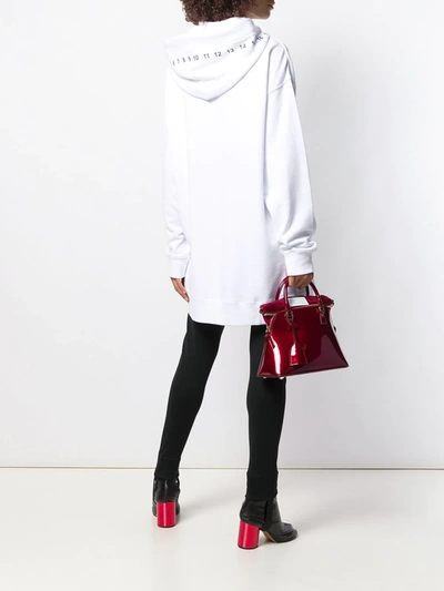 Shop Maison Margiela Logo Print Hoodie Dress In White