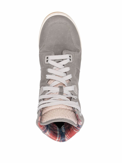Shop Acne Studios High-top Lace-up Sneakers In Grey