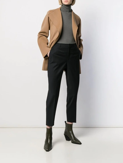 Shop Filippa K Emma Cropped Tapered Trousers In Black