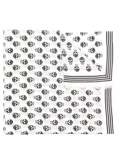 Shop Alexander Mcqueen Skull-print Scarf In White