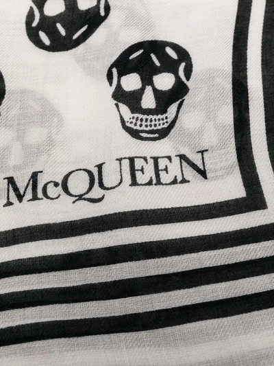 Shop Alexander Mcqueen Skull-print Scarf In White