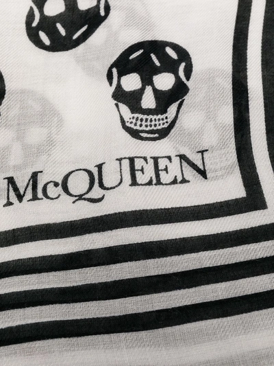 Alexander Mcqueen Skull-print Scarf In White