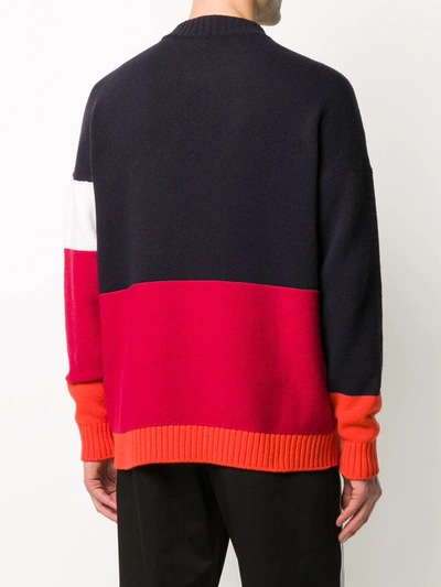 Shop Off-white Block-panel Knitted Jumper In Blue