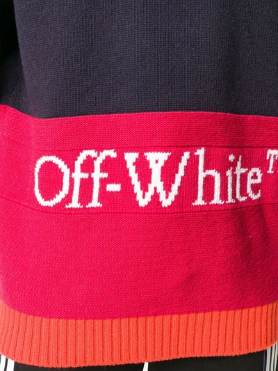 Shop Off-white Block-panel Knitted Jumper In Blue