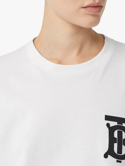 Shop Burberry Monogram-motif Oversized T-shirt In White