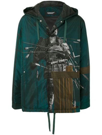 Shop Undercover Photograph-print Zipped Hoodie In Green