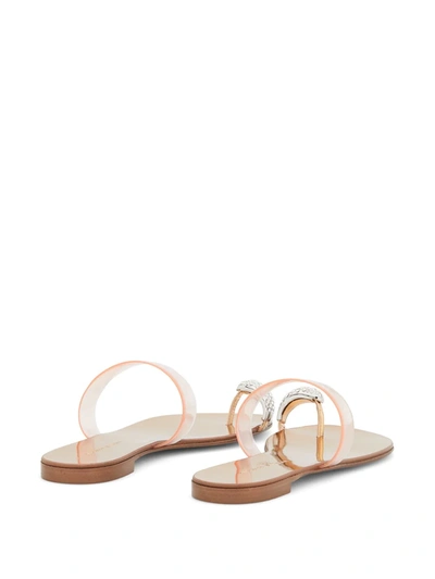 Shop Giuseppe Zanotti Ring Ghost Flat Sandals In Gold