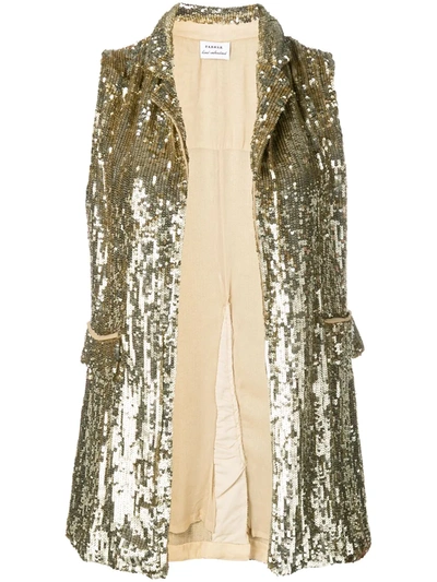 Shop P.a.r.o.s.h Embellished Draped Waistcoat. In Gold