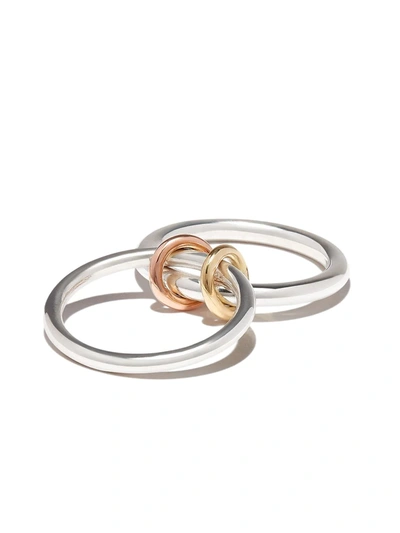Shop Spinelli Kilcollin Silver, 18kt Yellow And Rose Gold Calliope Ring In Silber