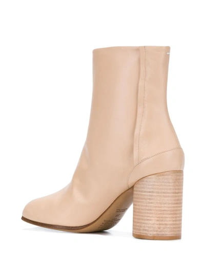 Shop Maison Margiela Tabi 80mm Leather Ankle Boots In Neutrals