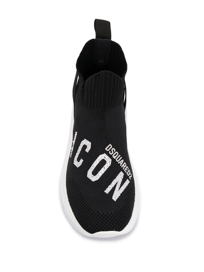 Shop Dsquared2 Icon Crystal-embellished Sneakers In Black