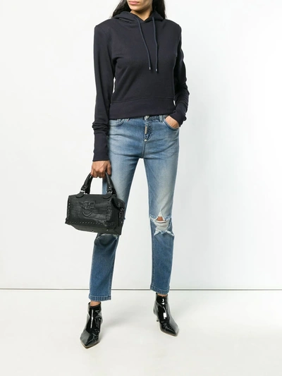 Philipp Plein Distressed Skinny Jeans In Blue