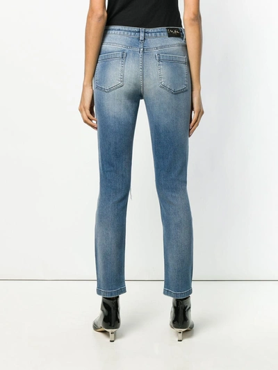 Philipp Plein Distressed Skinny Jeans In Blue
