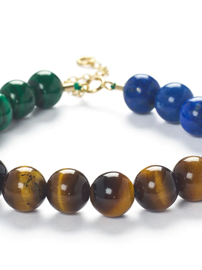 Shop The Alkemistry Trio Block Beaded Bracelet In Gold