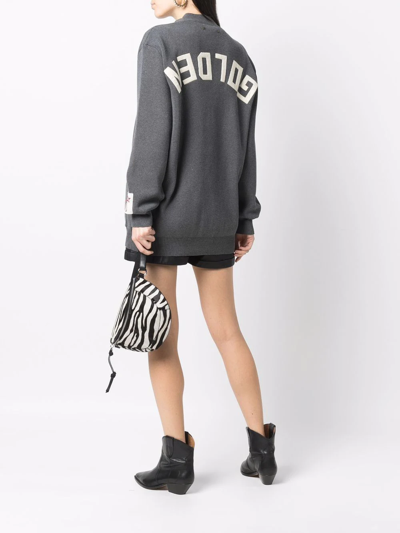 Golden Goose Logo-print Knitted Cardigan In 灰色