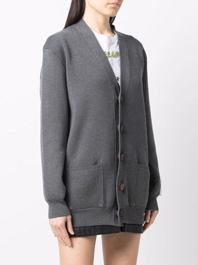 Golden Goose Logo-print Knitted Cardigan In 灰色