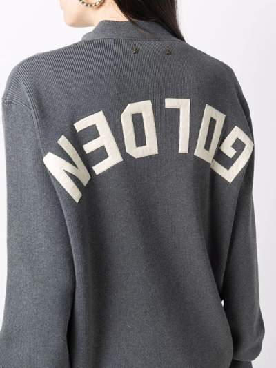 Golden Goose Logo-print Knitted Cardigan In 灰色