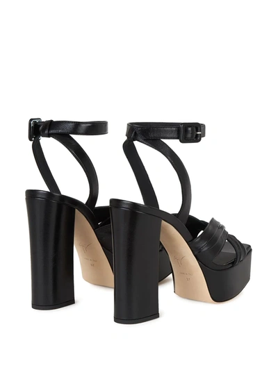 Shop Giuseppe Zanotti Cross Strap Platform Sandals In Black