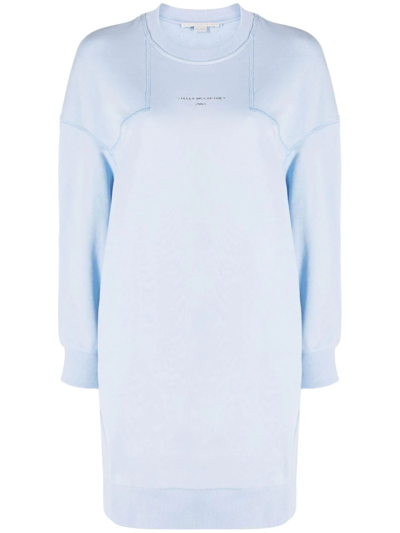 Shop Stella Mccartney Seam-detail Sweatshirt Dress In 蓝色