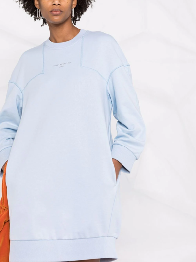 Shop Stella Mccartney Seam-detail Sweatshirt Dress In 蓝色