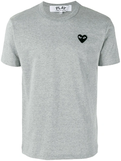 Shop Comme Des Garçons Play Heart Patch T-shirt In Grey