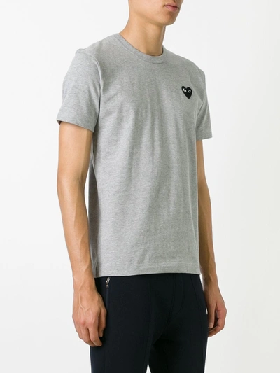 Comme Des Garçons Play Grey Heart Patch T-shirt In Grey