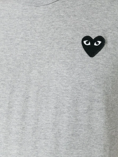 Shop Comme Des Garçons Play Heart Patch T-shirt In Grey