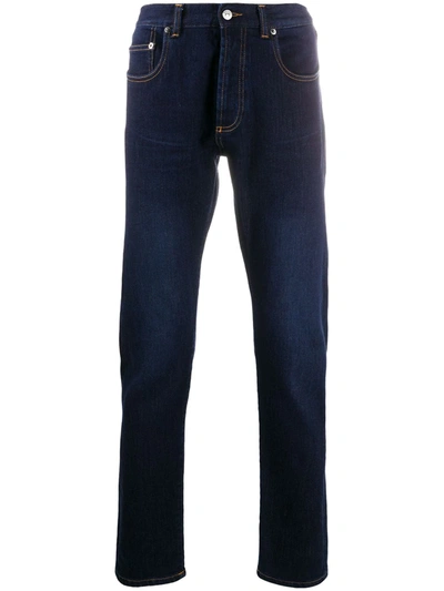 Shop Ermenegildo Zegna Mid-rise Straight-leg Jeans In Blau
