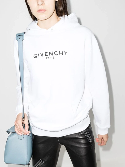 Shop Givenchy Logo-print Hoodie In White