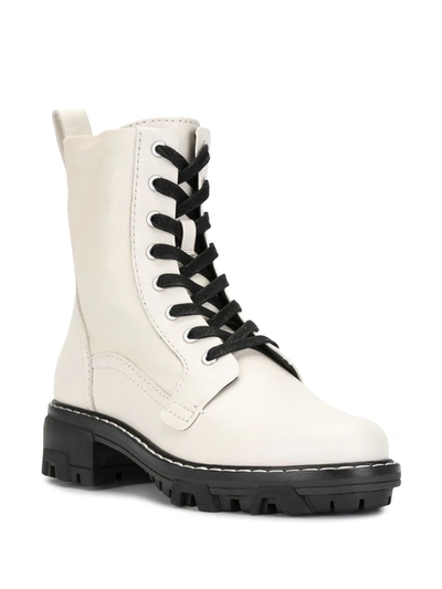 Rag & Bone Leather Lace Up Boots In White