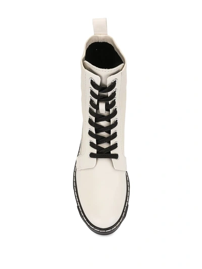 Rag & Bone Leather Lace Up Boots In White