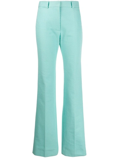 Shop Victoria Beckham High Waisted Long Length Trousers In Blue