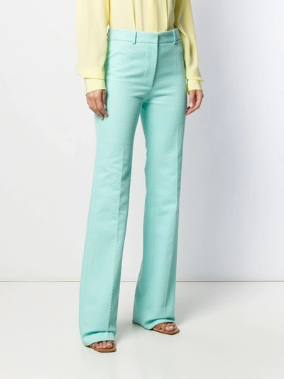 Shop Victoria Beckham High Waisted Long Length Trousers In Blue