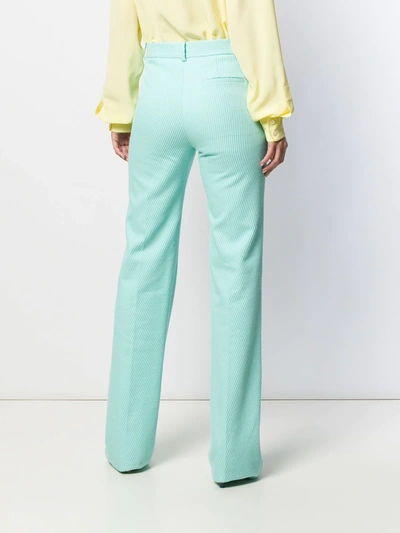 Shop Victoria Beckham High Waisted Long Length Trousers In Blue