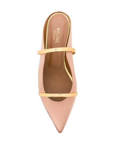 Shop Malone Souliers Maureene Pointed Strap Mules In Neutrals