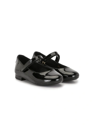 Shop Dolce & Gabbana Varnished Ballerina Shoes In Black