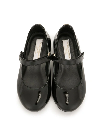 Shop Dolce & Gabbana Varnished Ballerina Shoes In Black