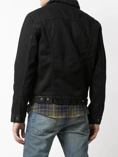 Levi's Sherpa Lined Regular Fit Denim Jacket In Berk In Black