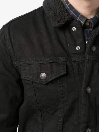 Levi's Sherpa Lined Regular Fit Denim Jacket In Berk In Black