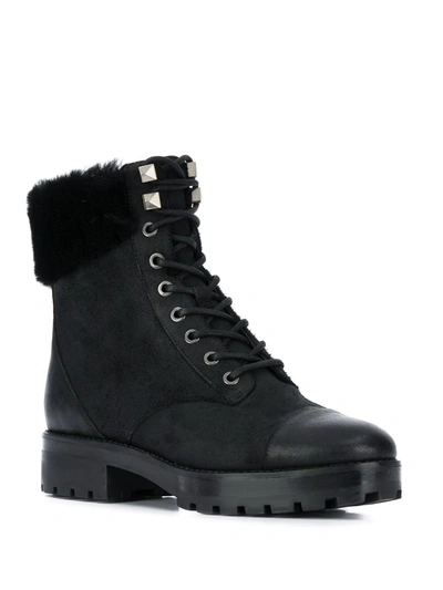 Shop Michael Michael Kors Faux-fur Trim Boots In Black