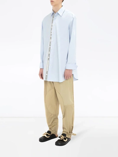 Shop Jw Anderson Oversize Tape Shirt In Blue