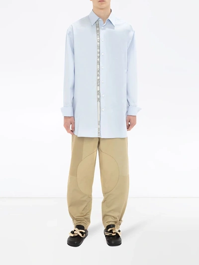 Shop Jw Anderson Oversize Tape Shirt In Blue