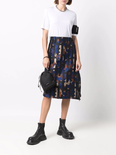Shop Y-3 Abstract-print A-line Skirt In Schwarz