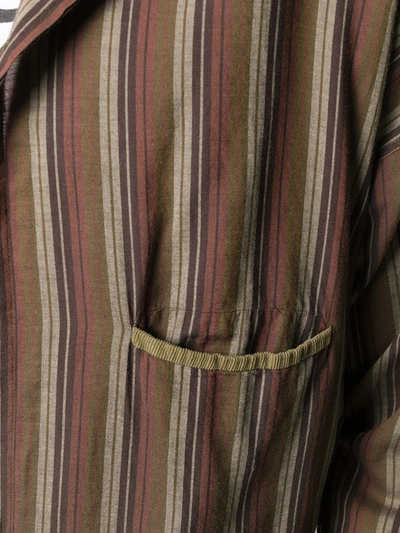 Pre-owned Versace 1980's Striped Shirt In Brown