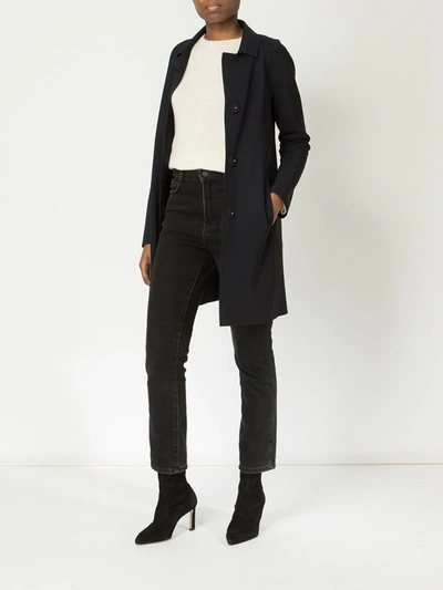 Shop Herno Plain Car Coat In Black