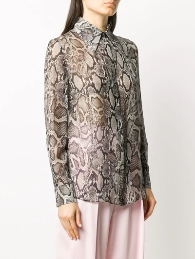 Shop Magda Butrym Snake Print Shirt In Grey